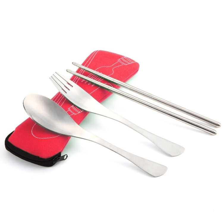 Three-Piece Outdoor Cutlery, Dark blue, Rose Red, Grass green, Fluorescent green, Orange, Purple, Big Red, Light blue