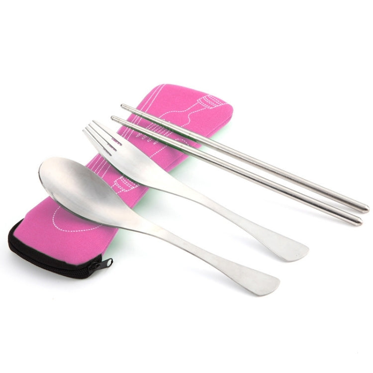 Three-Piece Outdoor Cutlery, Dark blue, Rose Red, Grass green, Fluorescent green, Orange, Purple, Big Red, Light blue