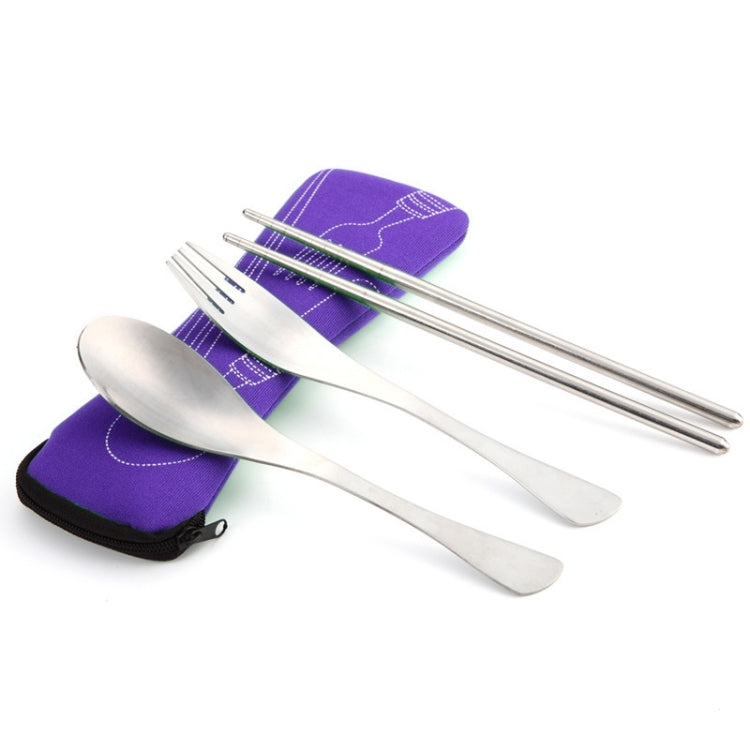Three-Piece Outdoor Cutlery, Dark blue, Rose Red, Grass green, Fluorescent green, Orange, Purple, Big Red, Light blue