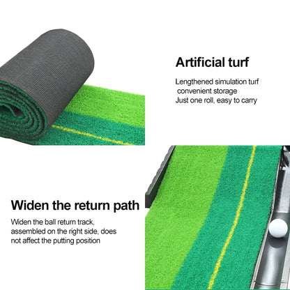 PGM 2.5m Golf Indoor Swing Grip Putting Trainer Practice Pace with Automatic Return Fairways, 2.5m