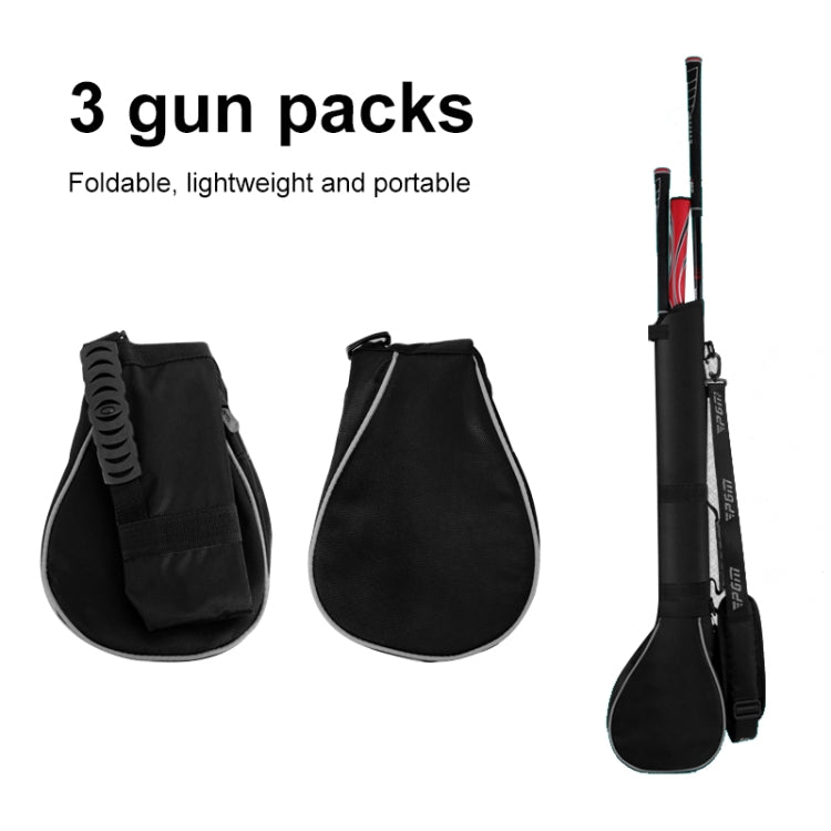 PGM Golf Foldable Portable Nylon Ball Bag(Black Silver), PGM Black Silver, PGM Black Red