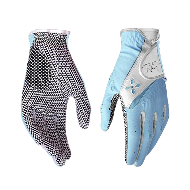 PGM One Pair Golf Non-Slip PU Leather Gloves for Women (Color:Yellow Size:21), 18, 19, 21, 17, 20