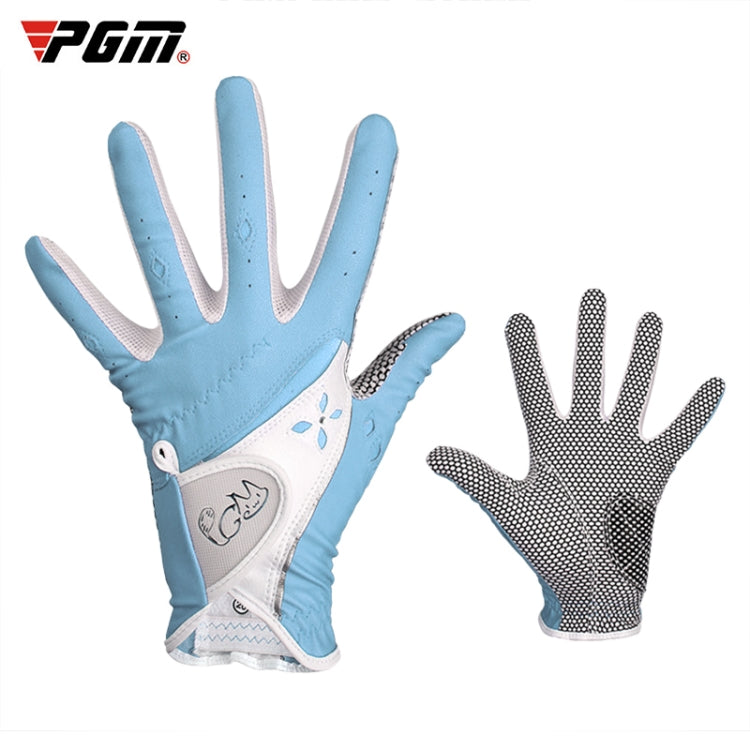 PGM One Pair Golf Non-Slip PU Leather Gloves for Women (Color:Yellow Size:21), 18, 19, 21, 17, 20