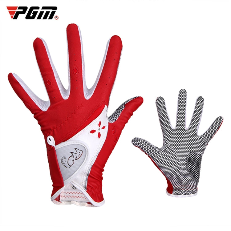 PGM One Pair Golf Non-Slip PU Leather Gloves for Women (Color:Yellow Size:21), 18, 19, 21, 17, 20