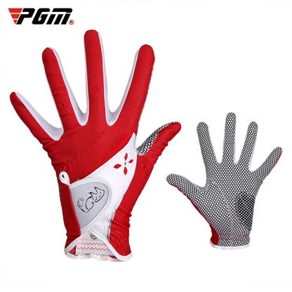 PGM One Pair Golf Non-Slip PU Leather Gloves for Women (Color:Yellow Size:21), 18, 19, 21, 17, 20