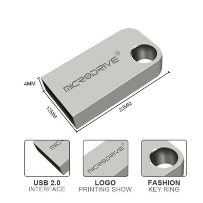 MicroDrive 64GB USB 2.0 Mini Semi-circular Metal U Disk, 64GB