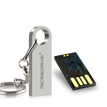MicroDrive 16GB USB 2.0 Metal Waterproof High Speed U Disk(Grey), 16GB