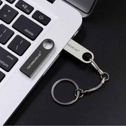 MicroDrive 64GB USB 2.0 Metal Waterproof High Speed U Disk(Grey), 64GB