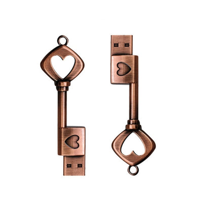 MicroDrive 4GB USB 2.0 Copper Love Key U Disk, 4GB