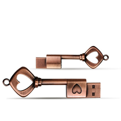 MicroDrive 16GB USB 2.0 Copper Love Key U Disk, 16GB