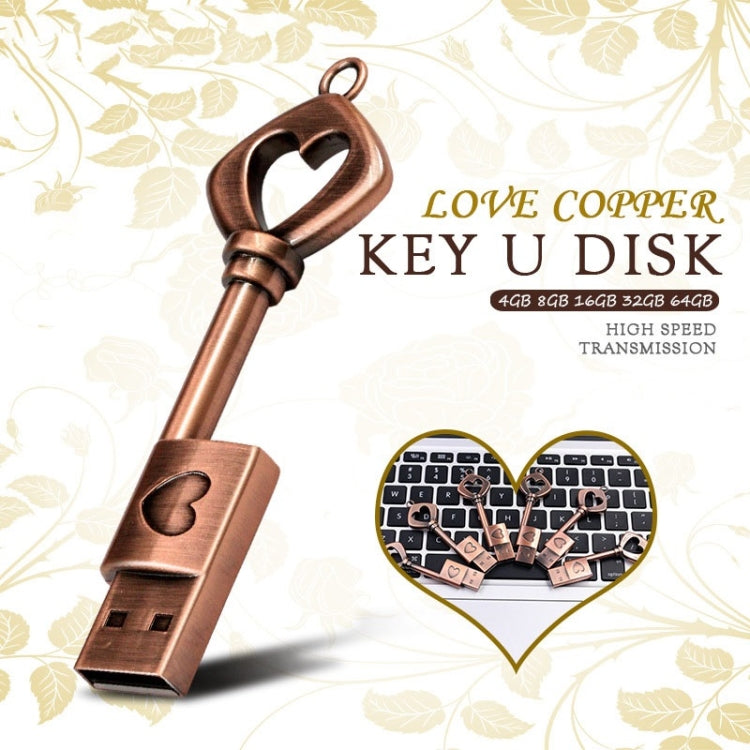 MicroDrive 32GB USB 2.0 Copper Love Key U Disk, 32GB