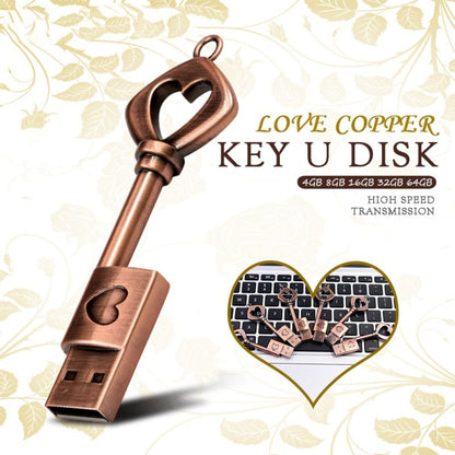MicroDrive 64GB USB 2.0 Copper Love Key U Disk, 64GB