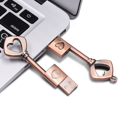MicroDrive 128GB USB 2.0 Copper Love Key U Disk, 128GB