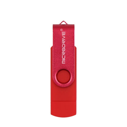 MicroDrive 32GB USB 2.0 Mobile Computer Dual-use Rotating OTG Metal U Disk, 32GB