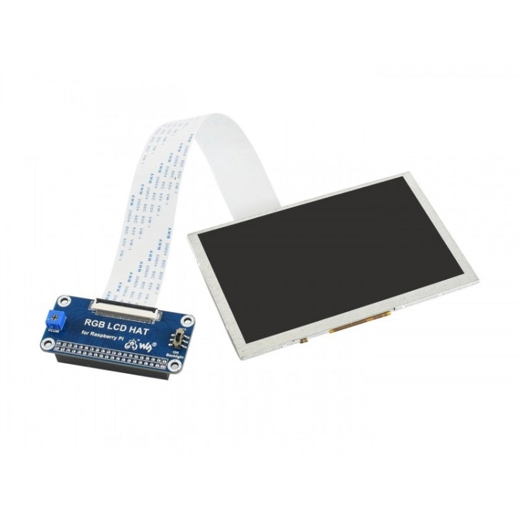 Waveshare 5.0 inch 800x480 IPS Display for Raspberry Pi, DPI interface, No Touch, 5.0 inch No Touch