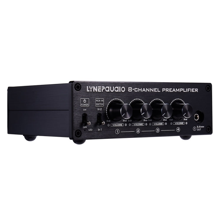 LINEPAUDIO B981 Pro 8-ch Pre-amplifier Speaker Distributor Switcher Speaker Comparator, Signal Booster with Volume Control & Earphone / Monitor Function, B981