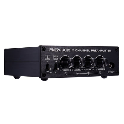 LINEPAUDIO B981 Pro 8-ch Pre-amplifier Speaker Distributor Switcher Speaker Comparator, Signal Booster with Volume Control & Earphone / Monitor Function, B981