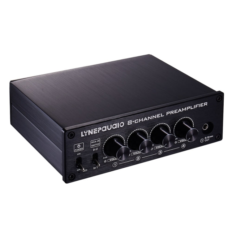 LINEPAUDIO B981 Pro 8-ch Pre-amplifier Speaker Distributor Switcher Speaker Comparator, Signal Booster with Volume Control & Earphone / Monitor Function, B981