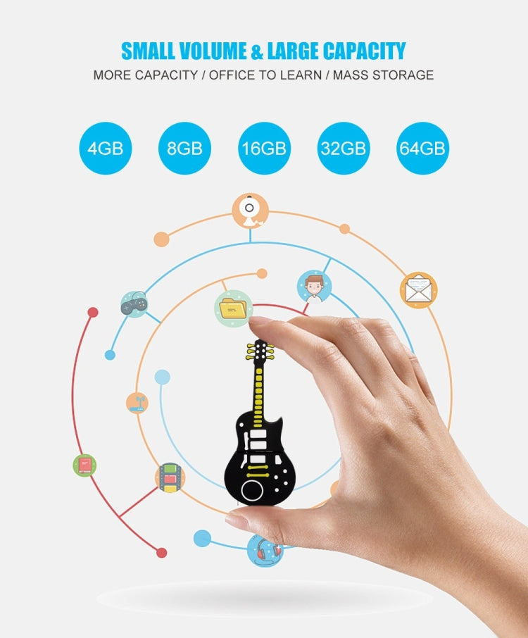 MicroDrive 8GB USB 2.0 Medium Violin U Disk, 8GB