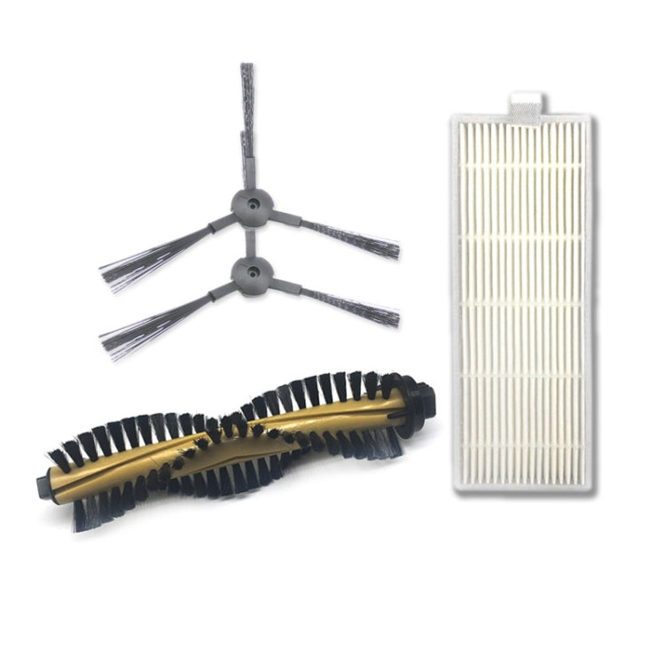 XI214 K614 Side Brushes + I207 Filter + I202 Main Brush Set for ILIFE A4, XI214