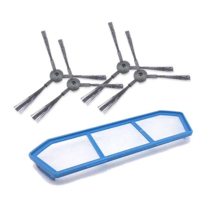 XI219 2 Pairs K614 Side Brushes + I205 Initial Effect Filter for ILIFE A4 / A4S / A6, XI219