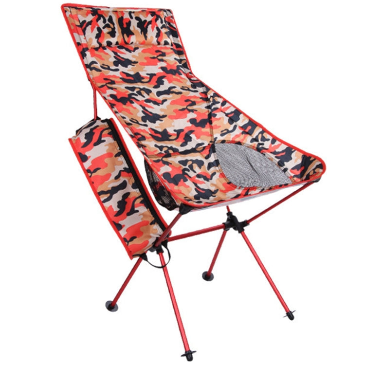 Outdoor Portable Camouflage Folding Camping Chair Light Fishing Beach Chair Aviation Aluminum Alloy Backrest Recliner, Camouflage Folding Chair (blue), Camouflage Folding Chair (green), Camouflage Folding Chair (orange)