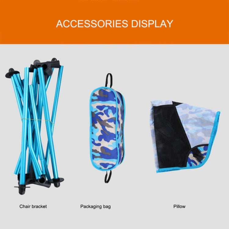 Outdoor Portable Camouflage Folding Camping Chair Light Fishing Beach Chair Aviation Aluminum Alloy Backrest Recliner, Camouflage Folding Chair (blue), Camouflage Folding Chair (green), Camouflage Folding Chair (orange)