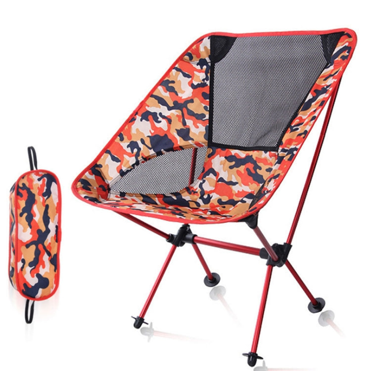 Outdoor Camouflage Portable Folding Camping Chair Light Fishing Beach Chair Aviation Aluminum Alloy Backrest Recliner, Backrest Chair(blue), Backrest Chair(green), Backrest Chair(orange)