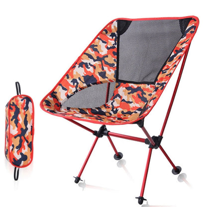 Outdoor Camouflage Portable Folding Camping Chair Light Fishing Beach Chair Aviation Aluminum Alloy Backrest Recliner, Backrest Chair(blue), Backrest Chair(green), Backrest Chair(orange)