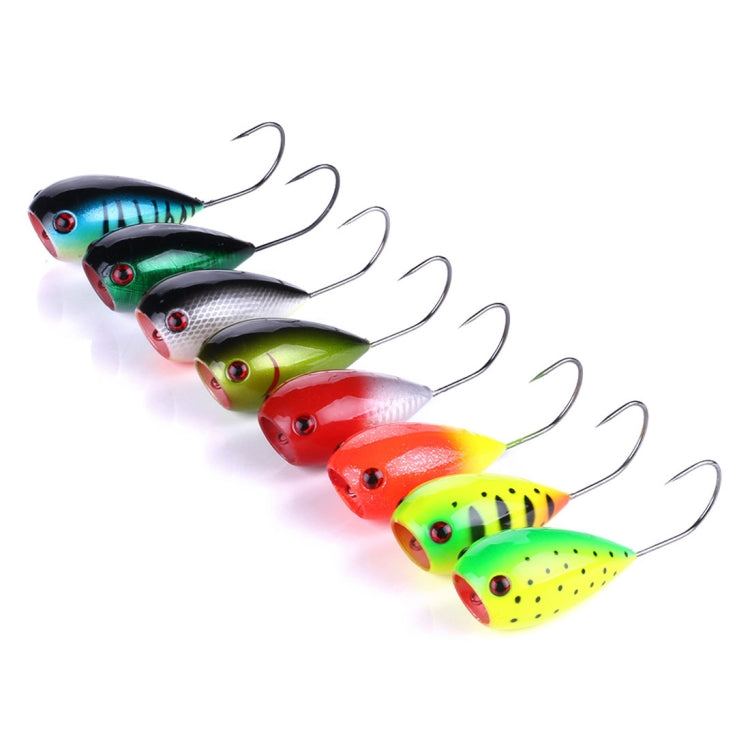 HENGJIA PO036 8 PCS 8cm/13g Big Mouth Single Hook Hitting Water Wave Hard Bait Lure Outdoor Fishing Gear Lure Fishing Bait Fishing Tackle, PO036